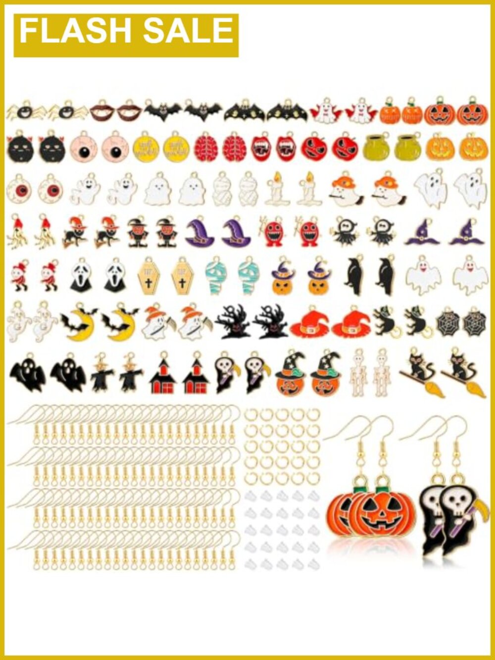 Halloween Earring Making Kit 400 Pcs Enamel Charms DIY Jewelry Craft Supplies